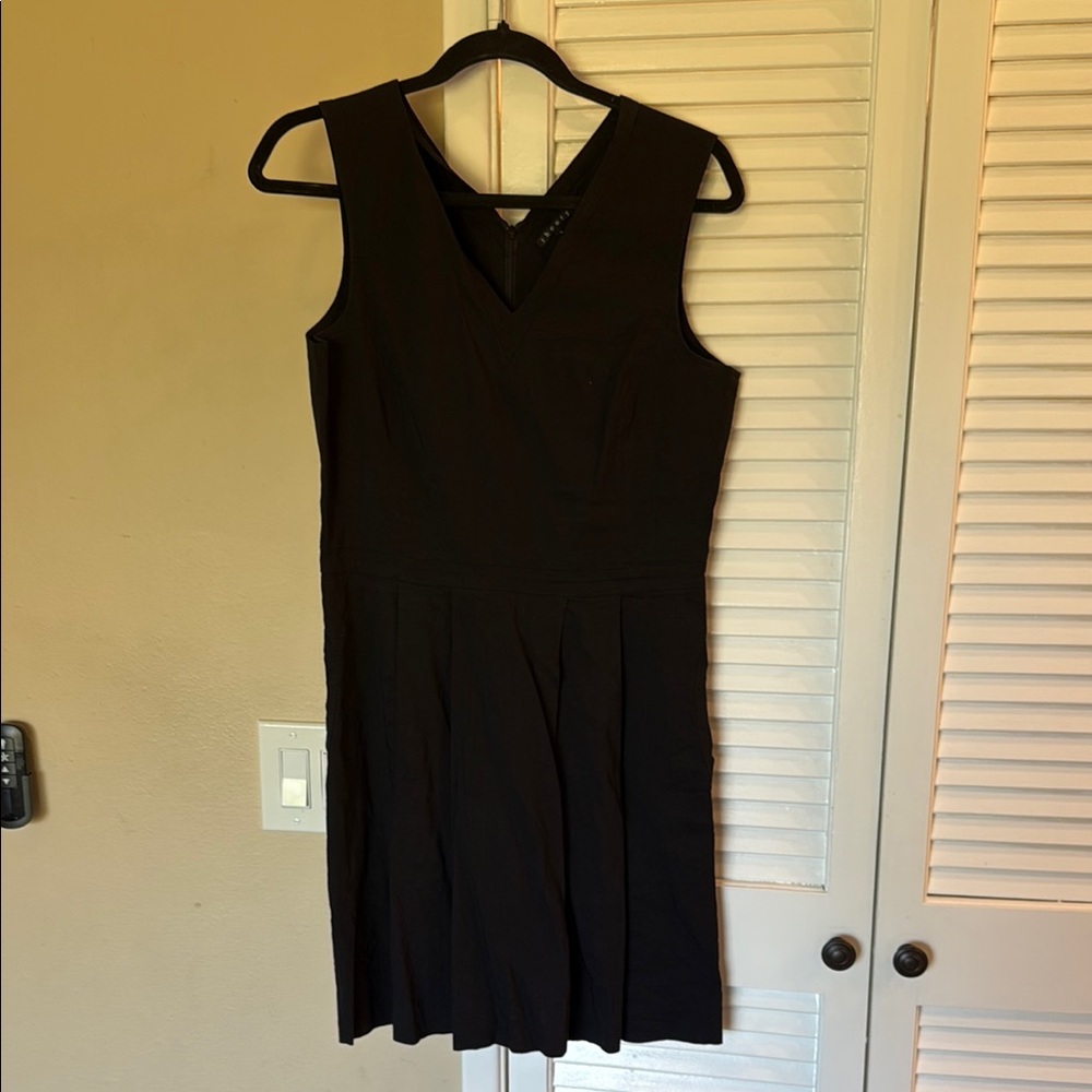 Theory Black Sleeveless V-Neck Sheath Dress